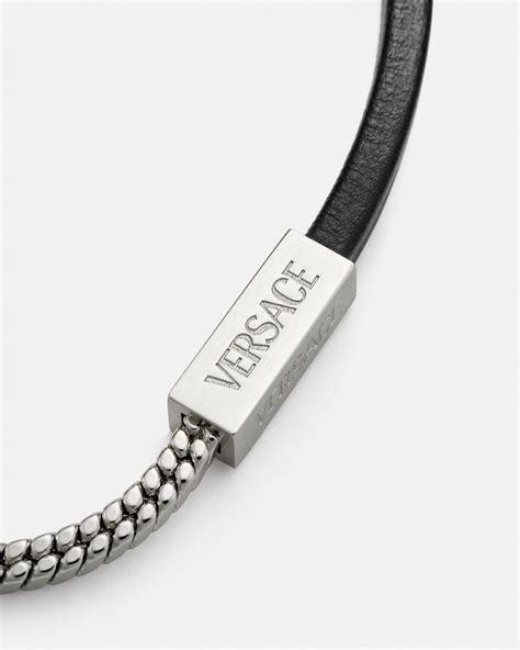 versace chain necklace silver|Versace lock statement necklace.